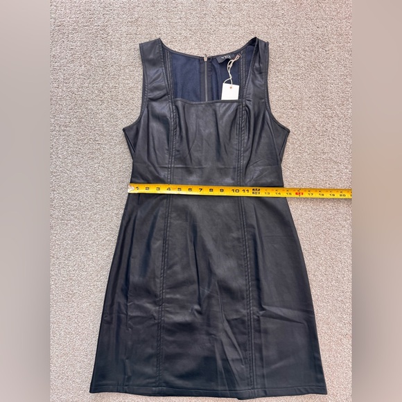 NWT Vici Sleek Black Faux Leather Mini Dress Women Size Medium - Picture 8 of 12